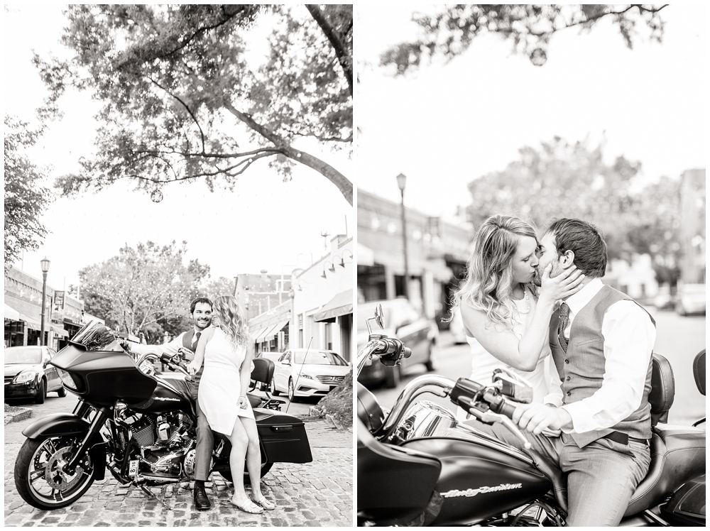 engagement shoot with motorcycle 